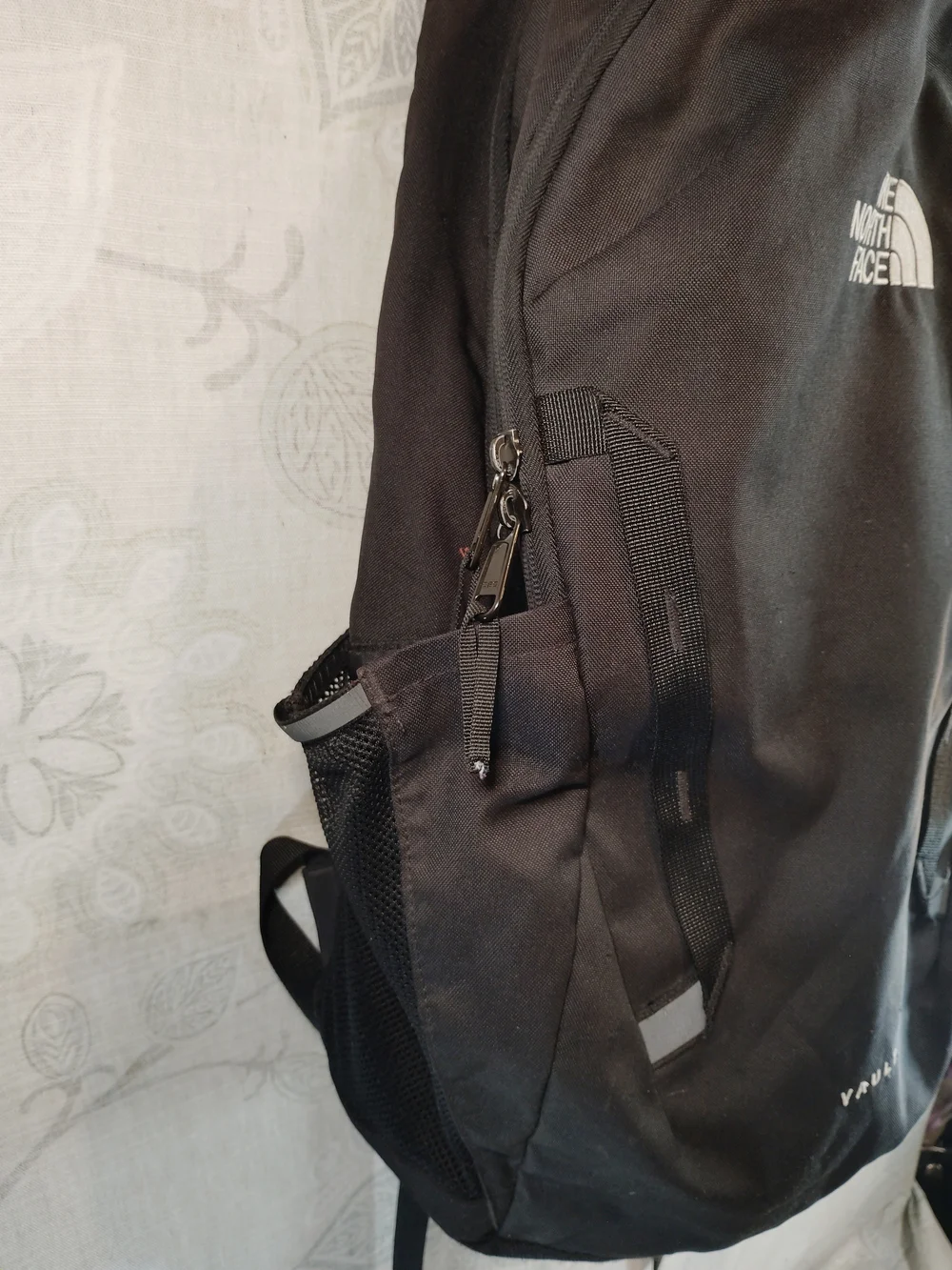 The North Face Black Vault Backpack with White Logo